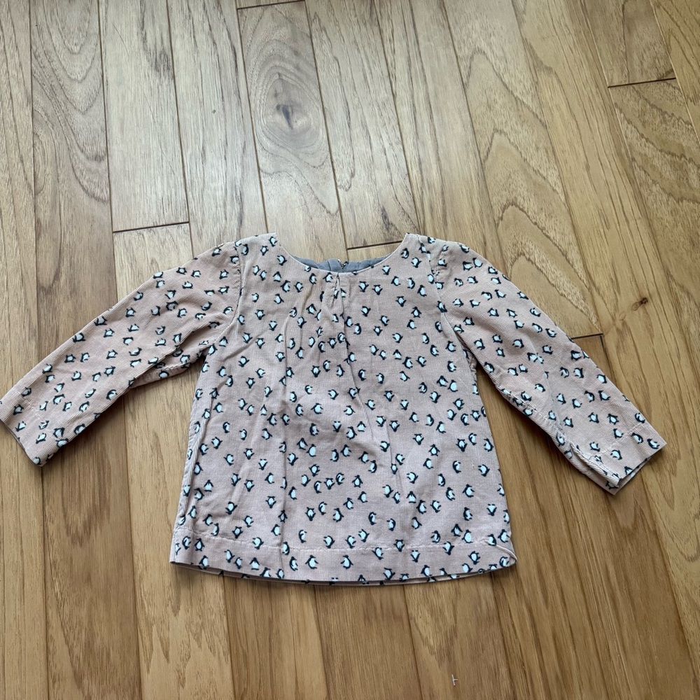 GAP Toddler Penguin Corduroy Top with zippered back